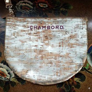 SPICER BAGS Chambord Liquor Logo Cork Silver Zip Wristlet